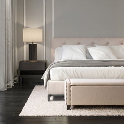 Corliving Boston Living Room Collection Storage Nailhead Trim Bench