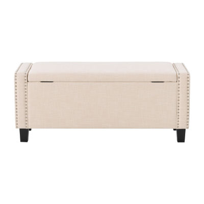 Corliving Boston Living Room Collection Storage Nailhead Trim Bench