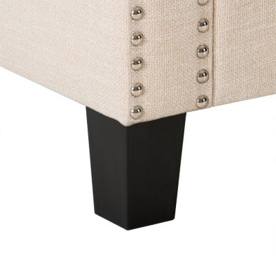 Corliving Boston Living Room Collection Storage Nailhead Trim Bench