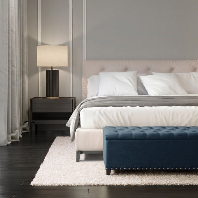 Corliving Boston Living Room Collection Storage Nailhead Trim Bench