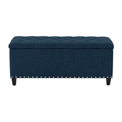 Corliving Boston Living Room Collection Storage Nailhead Trim Bench