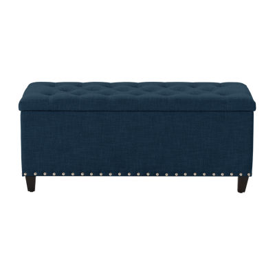 Corliving Boston Living Room Collection Storage Nailhead Trim Bench