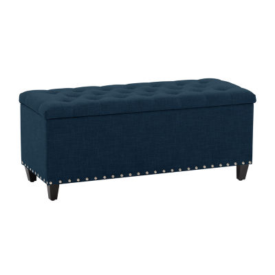 Corliving Boston Living Room Collection Storage Nailhead Trim Bench