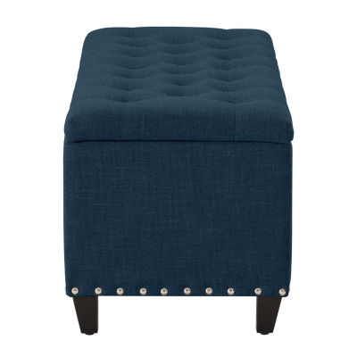 Corliving Boston Living Room Collection Storage Nailhead Trim Bench