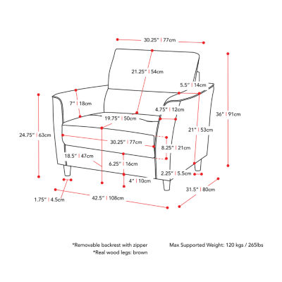 Corliving Georgia Living Room Collection Tufted Upholstered