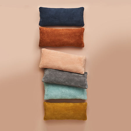 Home Expressions Fleece Plush Oversized 14x34 Lumbar Pillow, One Size , Gray
