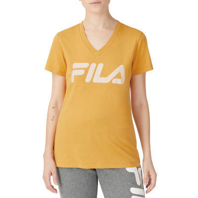 FILA Sasha V Neck Tee Womens V Neck Short Sleeve Graphic TShirt JCPenney