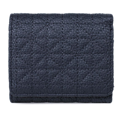 Julia Buxton Medium Trifold Womens RFID Blocking Trifold Wallet, Color Quilt Deep Blue JCPenney