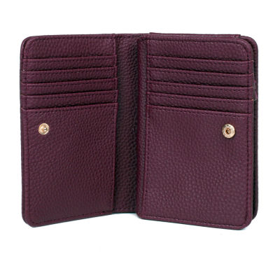 Julia Buxton Snap Bi-Fold Womens RFID Blocking Bifold Wallet