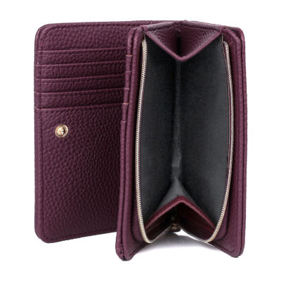 Julia Buxton Snap Bi-Fold Womens RFID Blocking Bifold Wallet