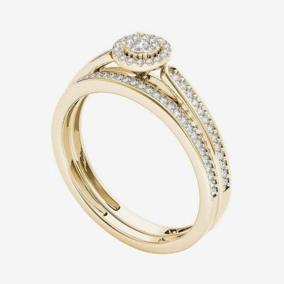 1/4 CT.T.W. Natural Diamond 10K Yellow Gold Bridal Ring Set
