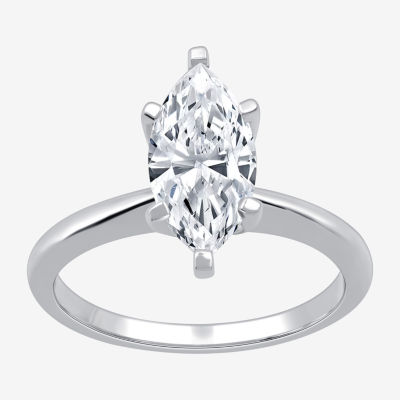 (G / Si2) Womens 2 CT. T.W. Lab Grown White Diamond 14K Gold Marquise Solitaire Engagement Ring