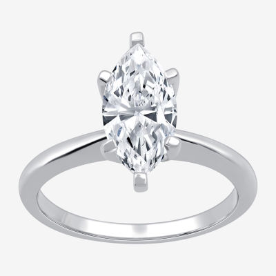 (G / SI2) Womens 2 CT. Lab-Grown White Diamond 14K Gold Marquise Solitaire Engagement Ring