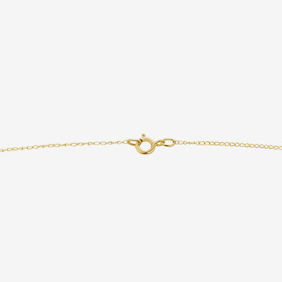 Teddy Bear Girls Lab Created White Cubic Zirconia 14K Gold 15 Inch Pendant Necklace