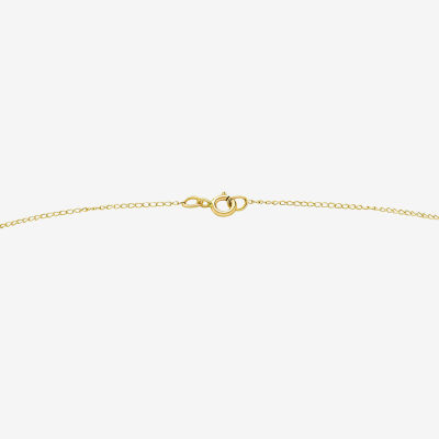 Girls Lab Created White Cubic Zirconia 14K Gold Butterfly 15 Inch Pendant Necklace