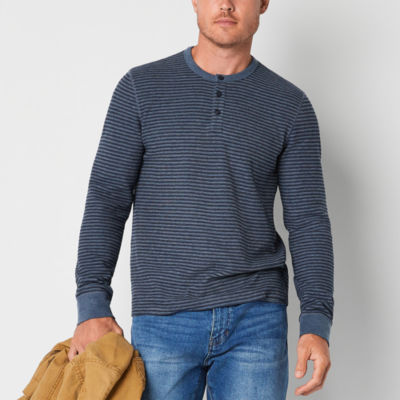 mutual weave Mens Long Sleeve Regular Fit Waffle Henley Shirt - JCPenney