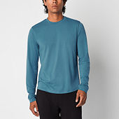 St. John's Bay Interlock Mens Crew Neck Long Sleeve Pocket T-Shirt