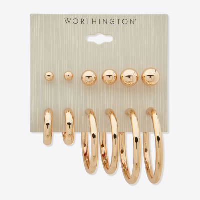 Worthington 6 Pair Earring Set