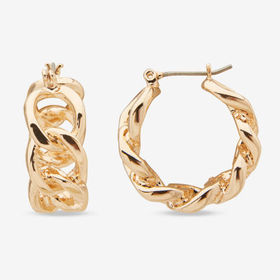 Worthington Womens 24.9mm Hoop Earrings