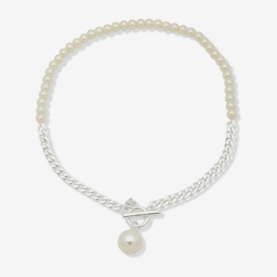 Worthington Simulated Pearl Womens 19 Inch Pendant Necklace