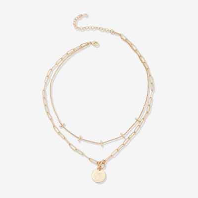 Toggle Coin Pendant Womens 18 Inch Strand Necklace, Color - Main Image