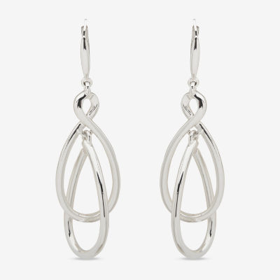 Worthington Silver Tone Orbital Infinity Drop Earrings