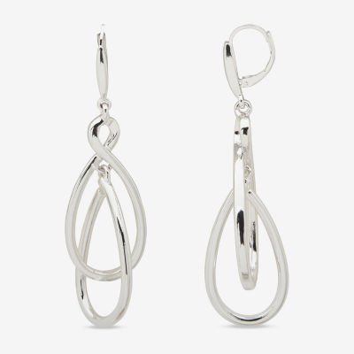 Worthington Silver Tone Orbital Infinity Drop Earrings