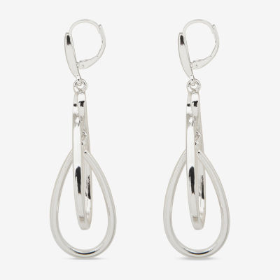 Worthington Silver Tone Orbital Infinity Drop Earrings