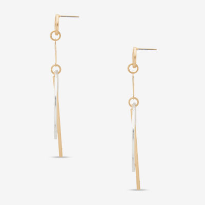 a.n.a Two Tone Circle Linear 86.4mm Womens Drop Earrings