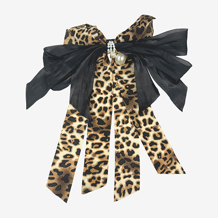 Bijoux Bar Leopard Hair Bow In Animal Print
