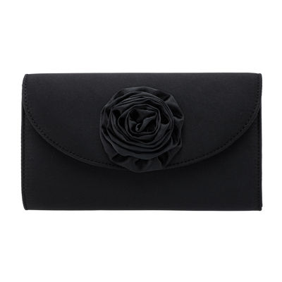 N By Nina Frily Rosette Emebellished Flap Clutch Evening Bag