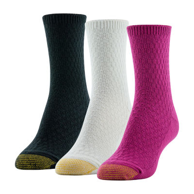 Gold Toe Texture 3 Pair Crew Socks Womens