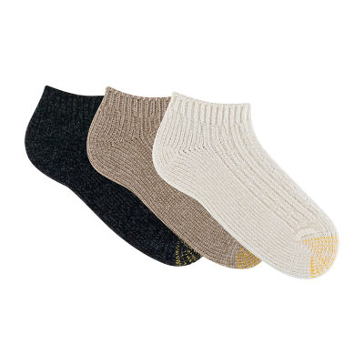 Gold Toe Chenille Womens Multi-Pack 3 Pair Low Cut Socks