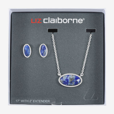 Liz Claiborne Pendant Necklace And Stud Earring 2-pc. Oval Jewelry Set