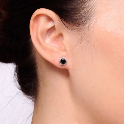 Genuine Black Onyx Sterling Silver 8mm Stud Earrings