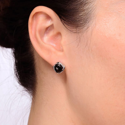 Genuine Black Onyx Sterling Silver 9mm Stud Earrings