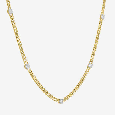 Diamond Addiction (G-H / Si2-I1) 10K Gold 18 Inch Hollow Cuban Chain Necklace