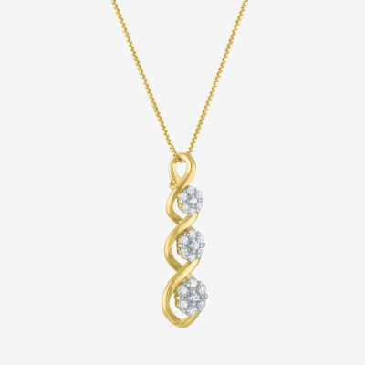 (G-H / I1-I2) Womens 1/5 CT. Lab Grown White Diamond 10K Gold 16 Inch Pendant Necklace