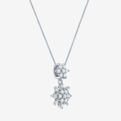 Diamond Blossom (G-H / Si2-I1) Womens 1/3 CT. T.W. Lab Grown White 10K Gold Snowflake Pendant Necklace