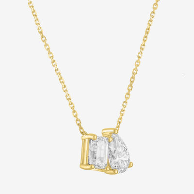 Diamond Addiction (G-H / Si2-I1) Womens 2 CT. T.W. Lab Grown White Diamond 10K Gold Pear Pendant Necklace