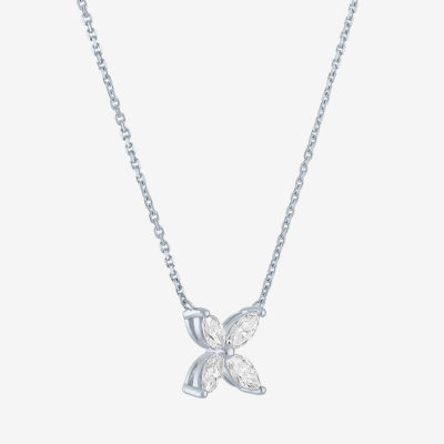 Diamond Addiction (G-H / Si2-I1) Womens 1/3 CT. T.W. Lab Grown White Diamond 10K White Gold Marquise Pendant Necklace