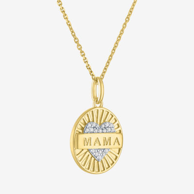 Diamond Addiction "Mama" (G-H / I1-I2) Womens 1/10 CT. T.W. Lab Grown White Diamond 14K Gold Over Silver Pendant Necklace