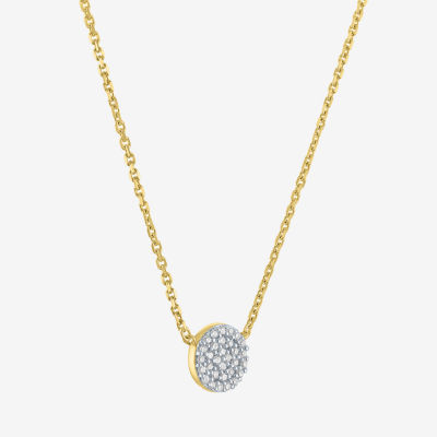 Diamond Addiction (G-H / I1-I2) Womens 1/10 CT. T.W. Lab Grown White Diamond 14K Gold Over Silver Round Pendant Necklace