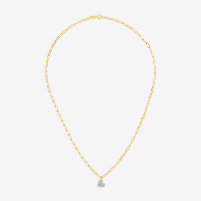 Diamond Addiction (G-H / I1-I2) Womens 1/10 CT. T.W. Lab Grown White Diamond 14K Gold Over Silver Heart Pendant Necklace