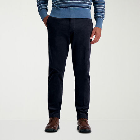 Haggar Men's Straight Fit Stretch Corduroy Pant, 32 30, Blue