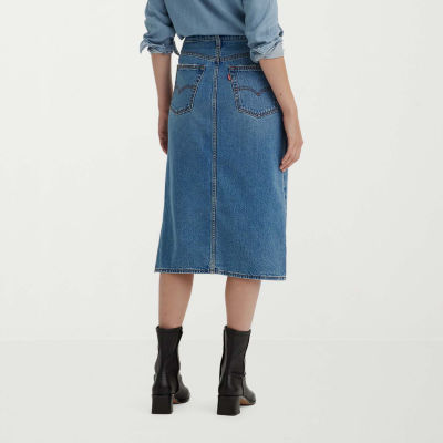 Levi's Womens Mid Rise Midi Denim Skirt