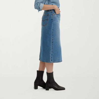 Levi's Womens Mid Rise Midi Denim Skirt