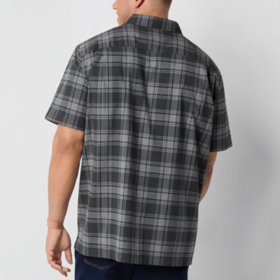 mutual weave Big and Tall Mens Classic Fit Short Sleeve Checked Button-Down Shirt