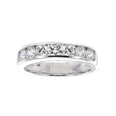 DiamonArt® Cubic Zirconia Sterling Silver Channel-Set Ring