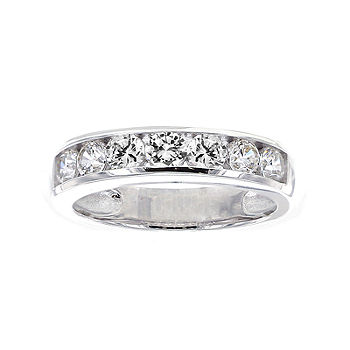 Ethical Sustainable Channel Set Diamond or Moissanite Narrow Eternity Stacking Wedding Ring 1.3mm/0.01ct (>0.40CTW) G-H Si2-Si3 Mined Diamonds /